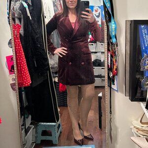 Good American Deep Burgundy Velvet Dress